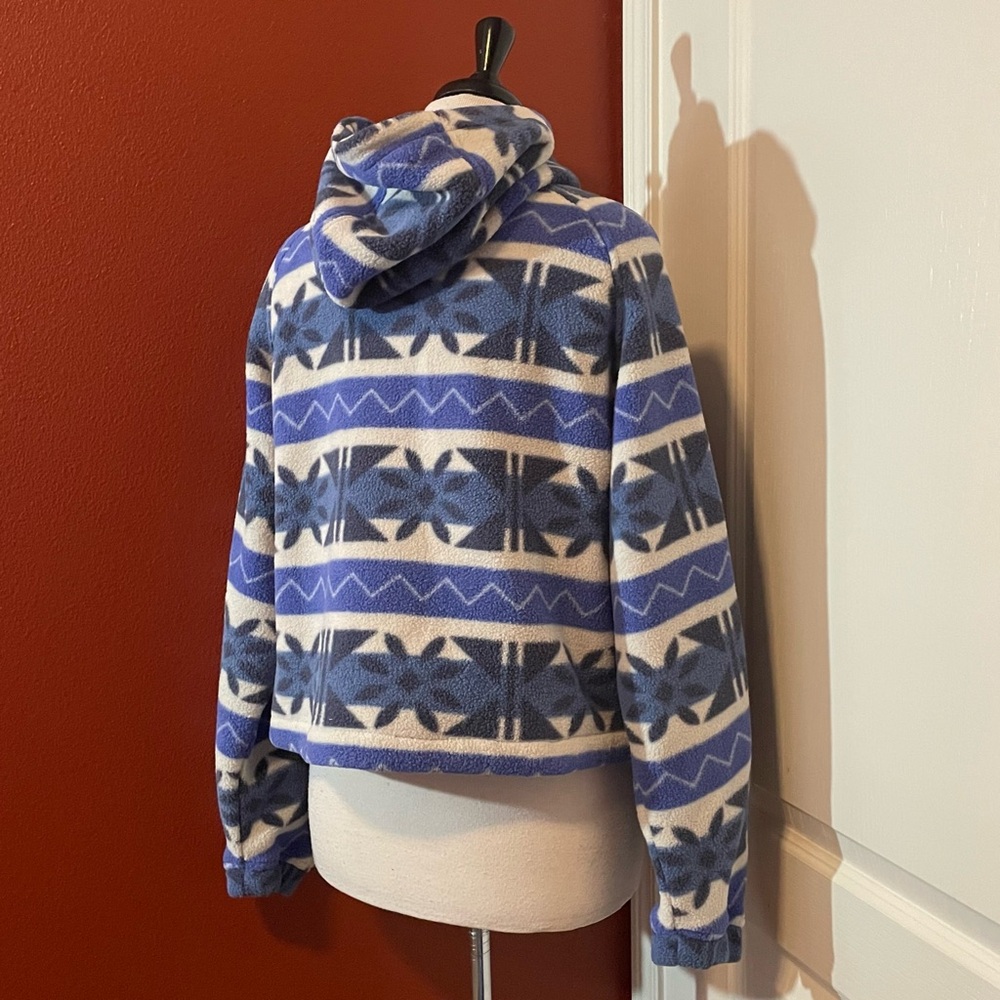 Outdoor Voices Women’s Primo Fleece 1/4 Zip Pullover Blue Southwestern Sweater - Picture 5 of 5